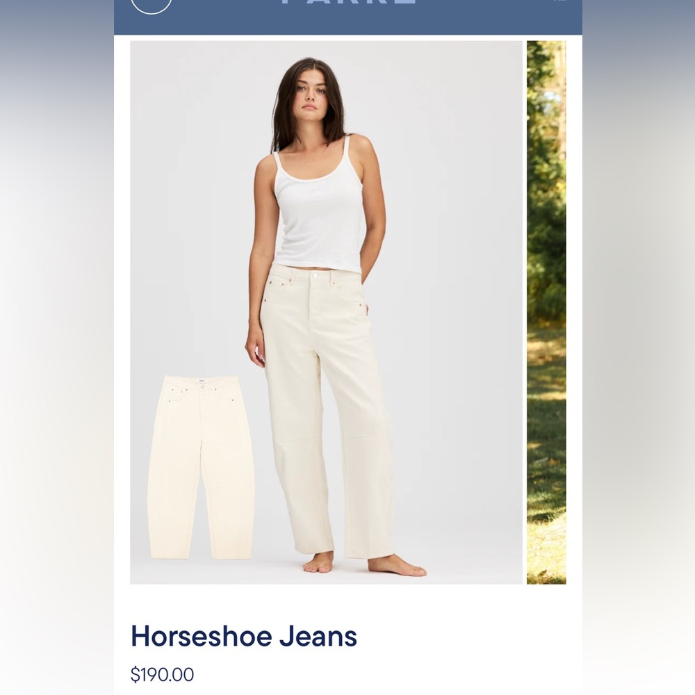 Parke Horseshoe Jeans in Cream